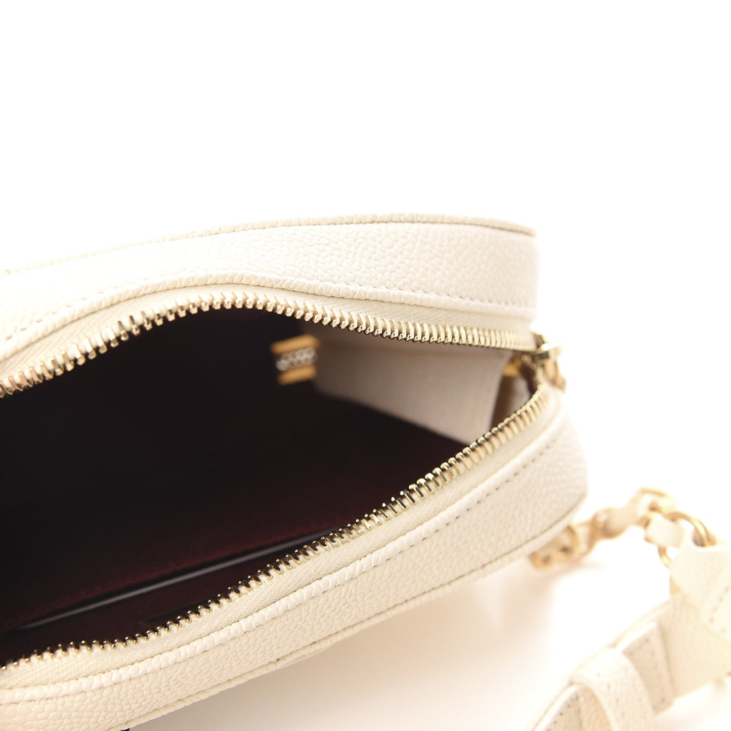 Caviar Quilted Flap Waist Bag White