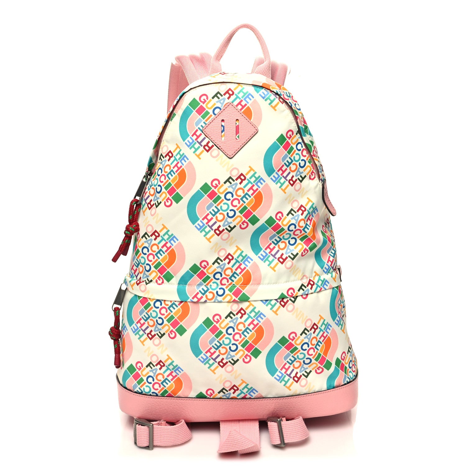 Gucci X THE NORTH FACE Econyl Nylon Medium Backpack Ivory Turquoise Wild Rose 1 of 11