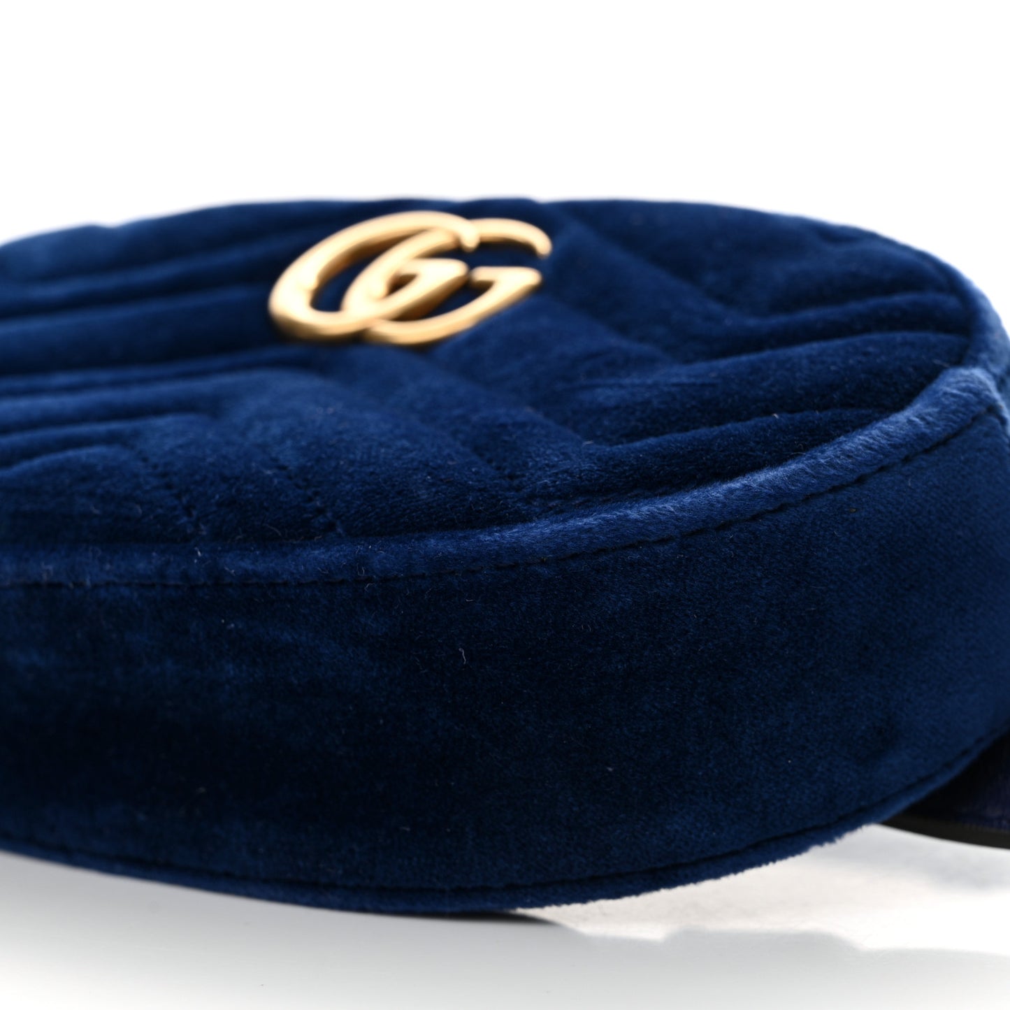 Velvet Matelasse GG Marmont Belt Bag Cobalt Blue