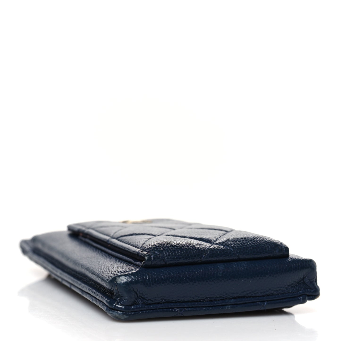 Caviar Quilted Zip Phone Case Navy