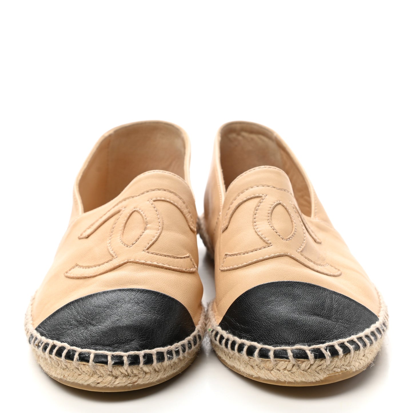 Lambskin CC Espadrilles 39 Beige Black