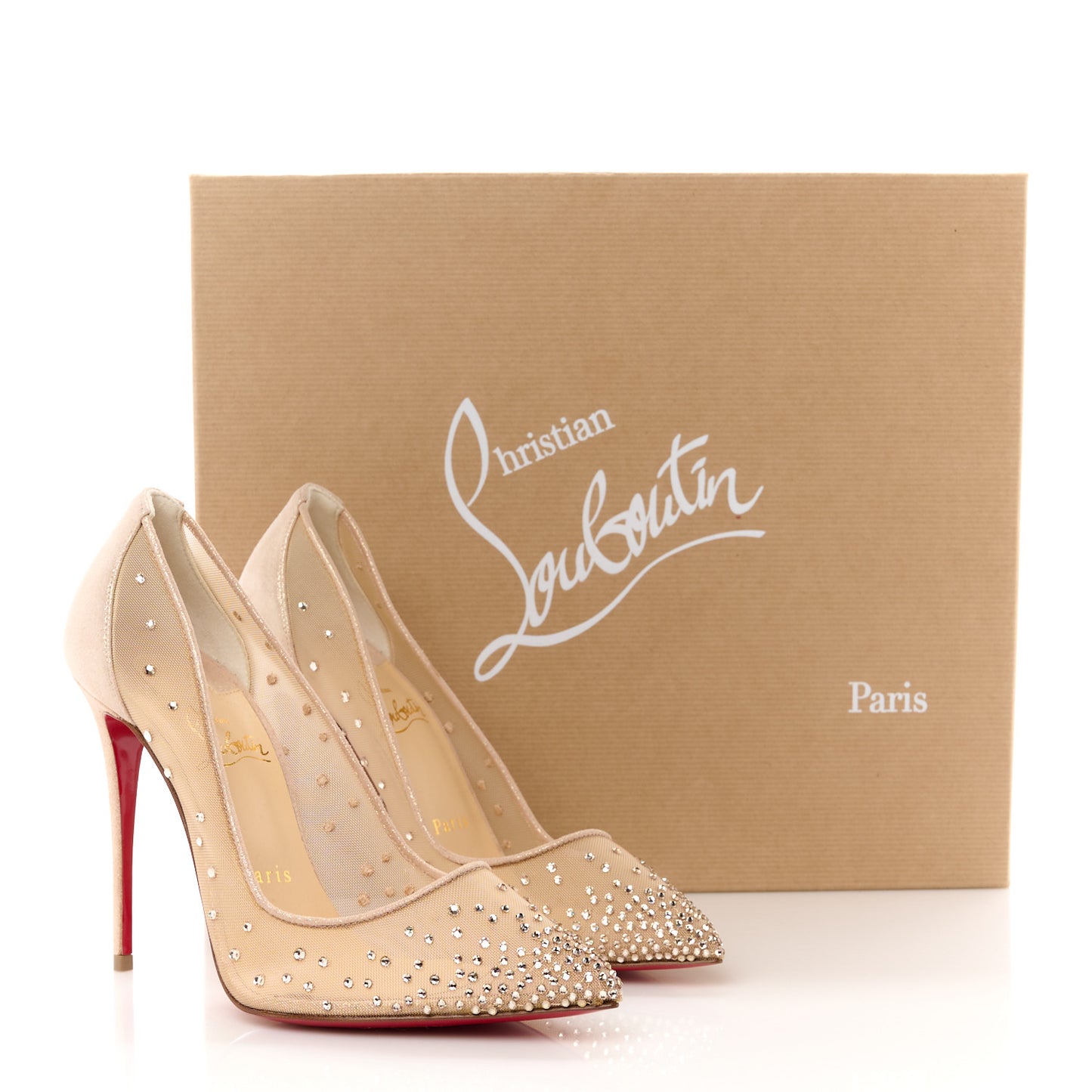 Suede Lame Crystal Strass Follies 100 Pumps 38 Light Silk