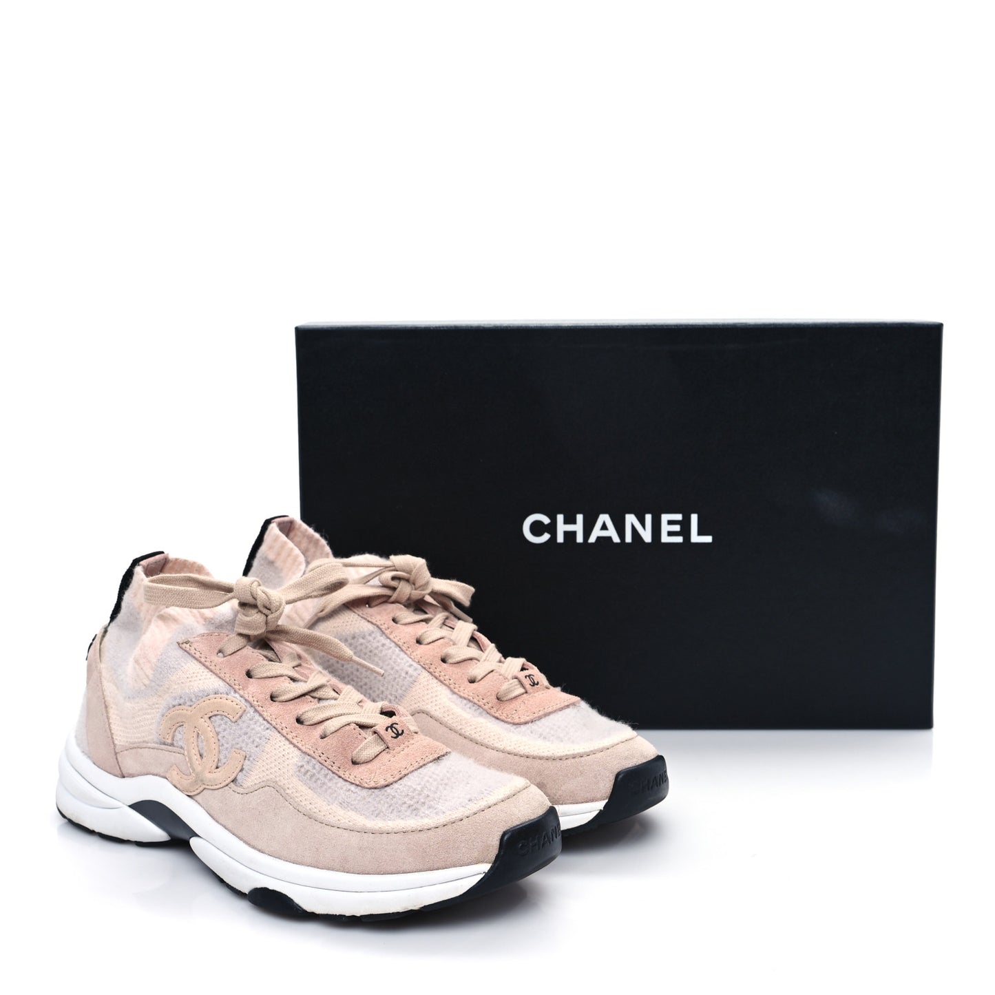 Mesh Suede Fabric Womens CC Sneakers 38 Light Pink