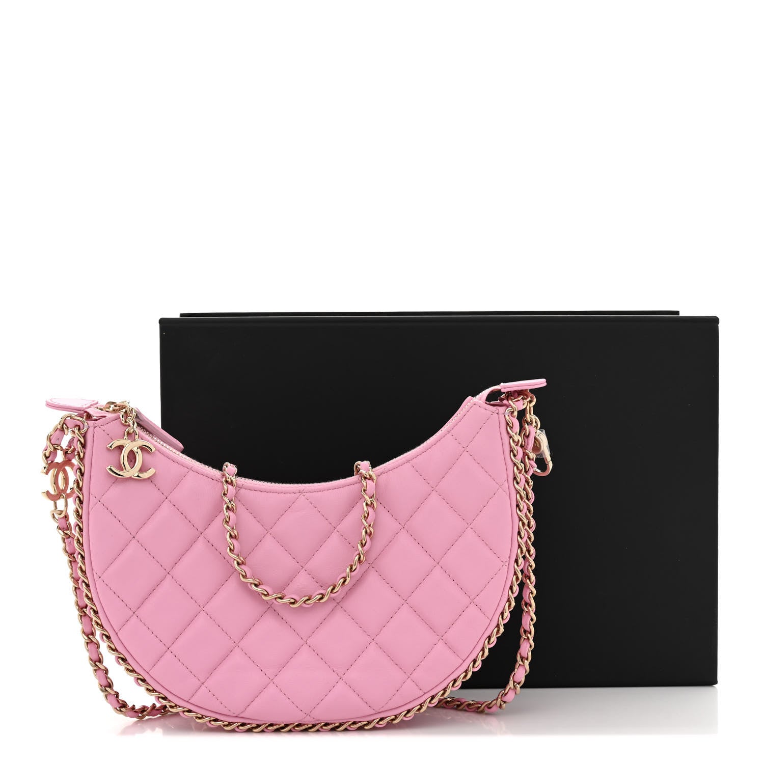 Chanel Lambskin Quilted Small Hobo Bag Pink 13 of 13