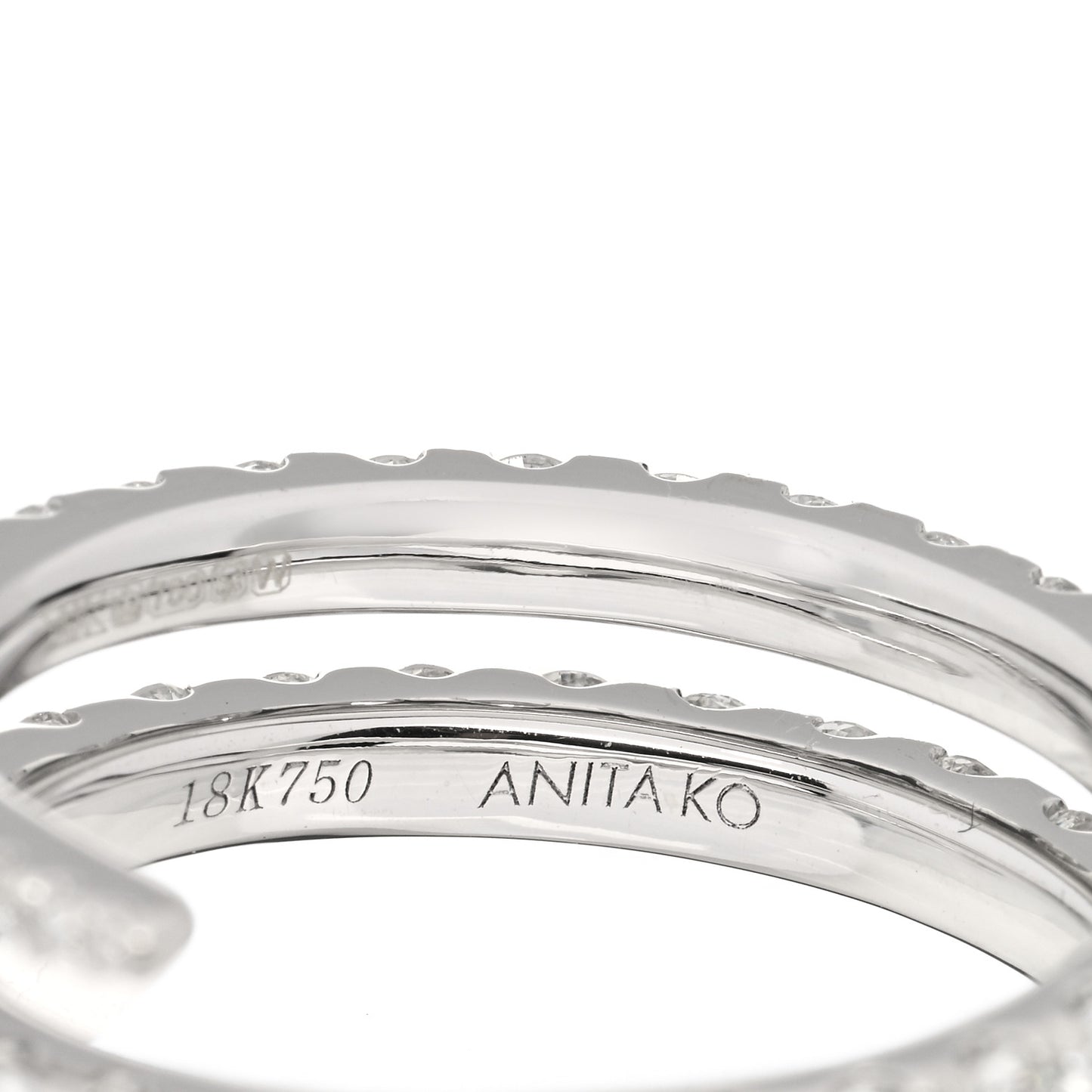 18K White Gold Diamond Coil Ring 52 6