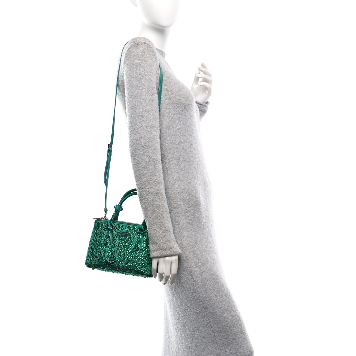 Satin Crystal Mini Galleria Double Zip Tote Mango
