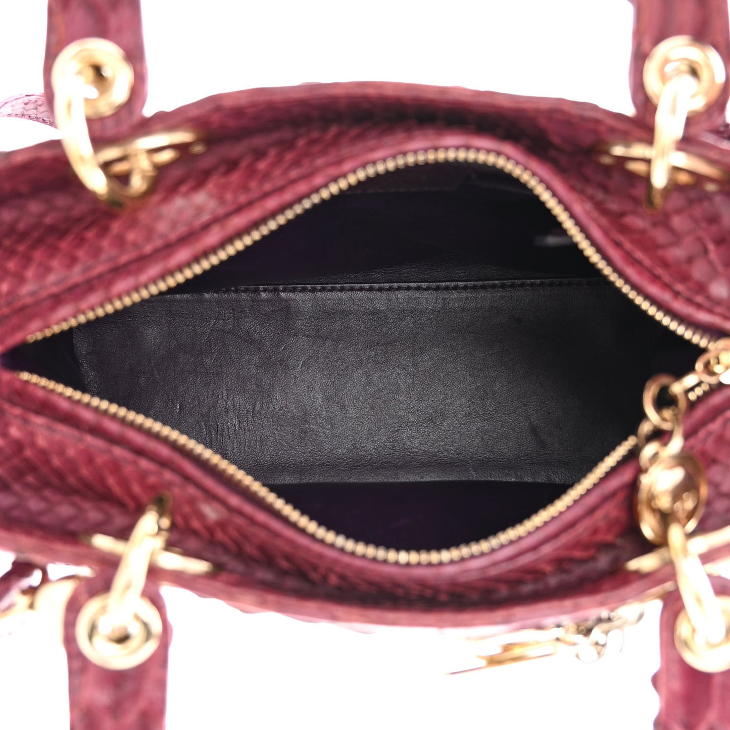 Snakeskin Medium Lady Dior Purple
