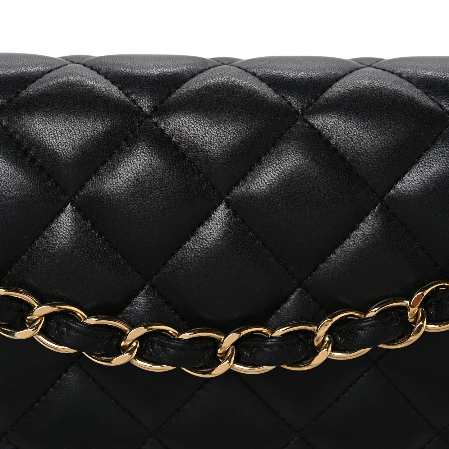 Lambskin Quilted Maxi Double Flap Black