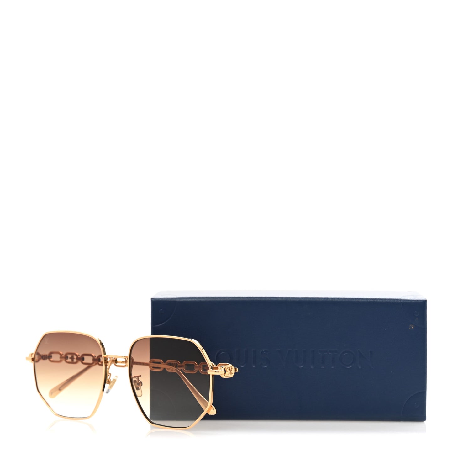 Metal My LV Chain Round Sunglasses Z1650W Gold