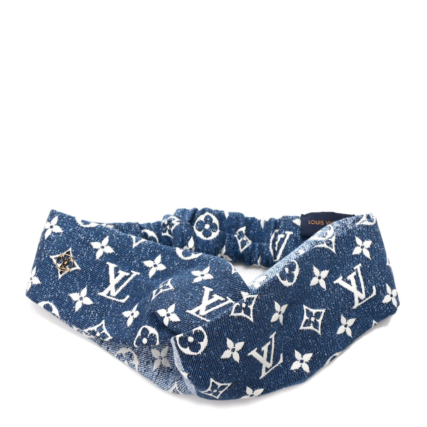 Louis Vuitton Monogram Jacquard Denim Bandeau Headband Blue 