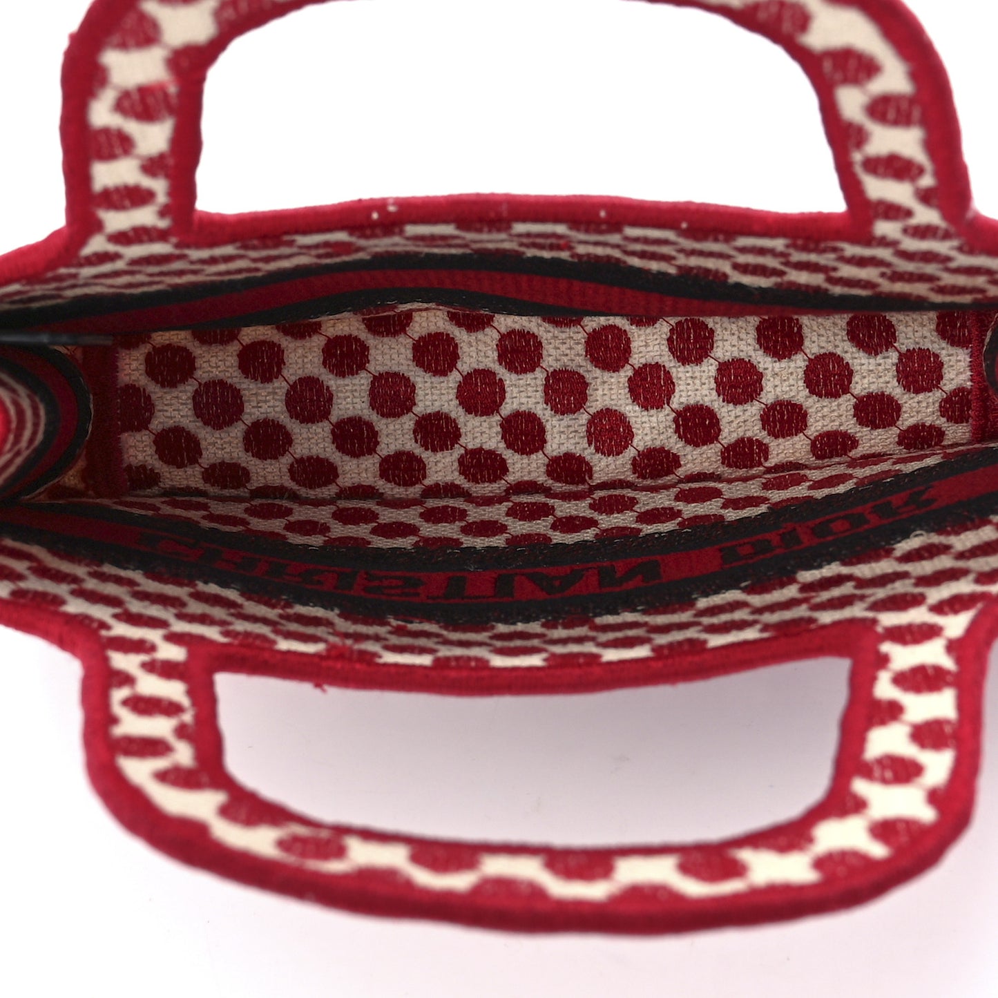 Canvas DiorAmour Dots Mini Book Tote Red