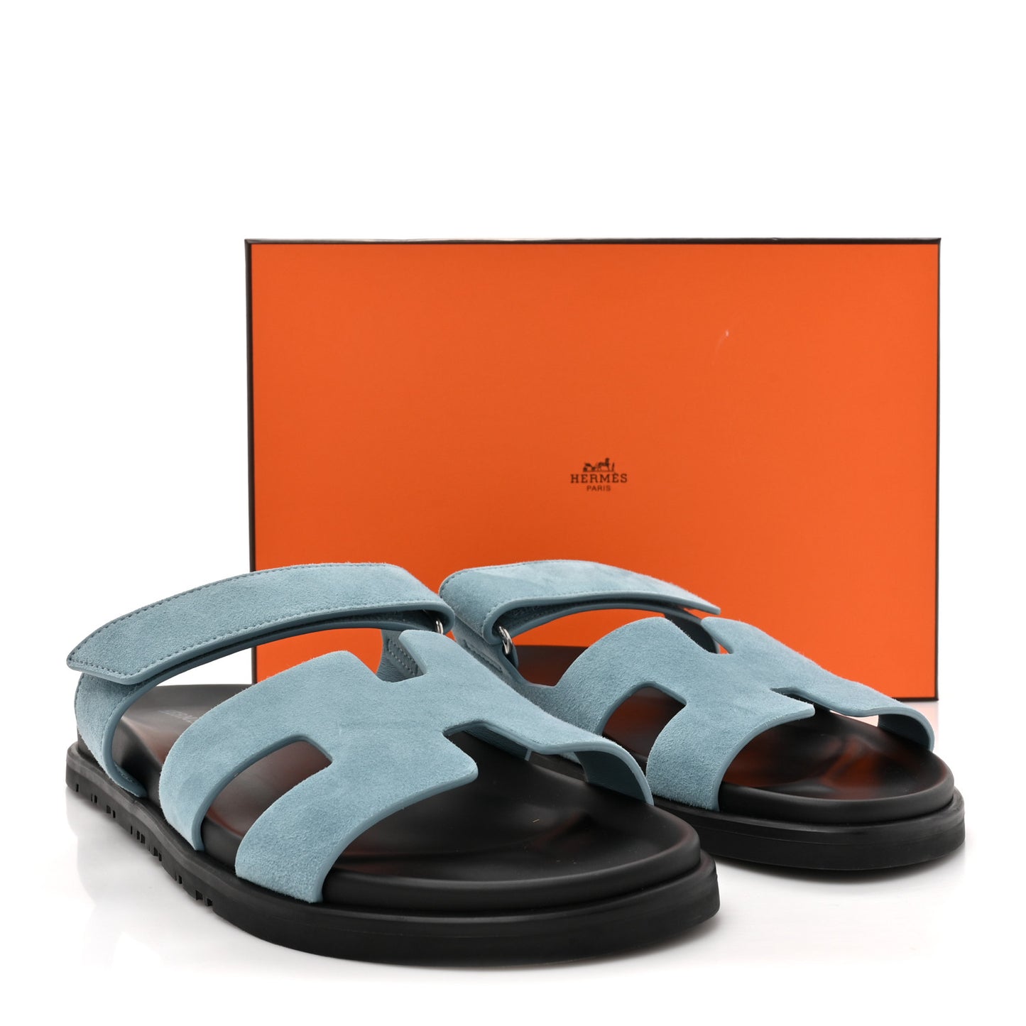 Suede Goatskin Womens Chypre Sandals 40 Bleu Mineral