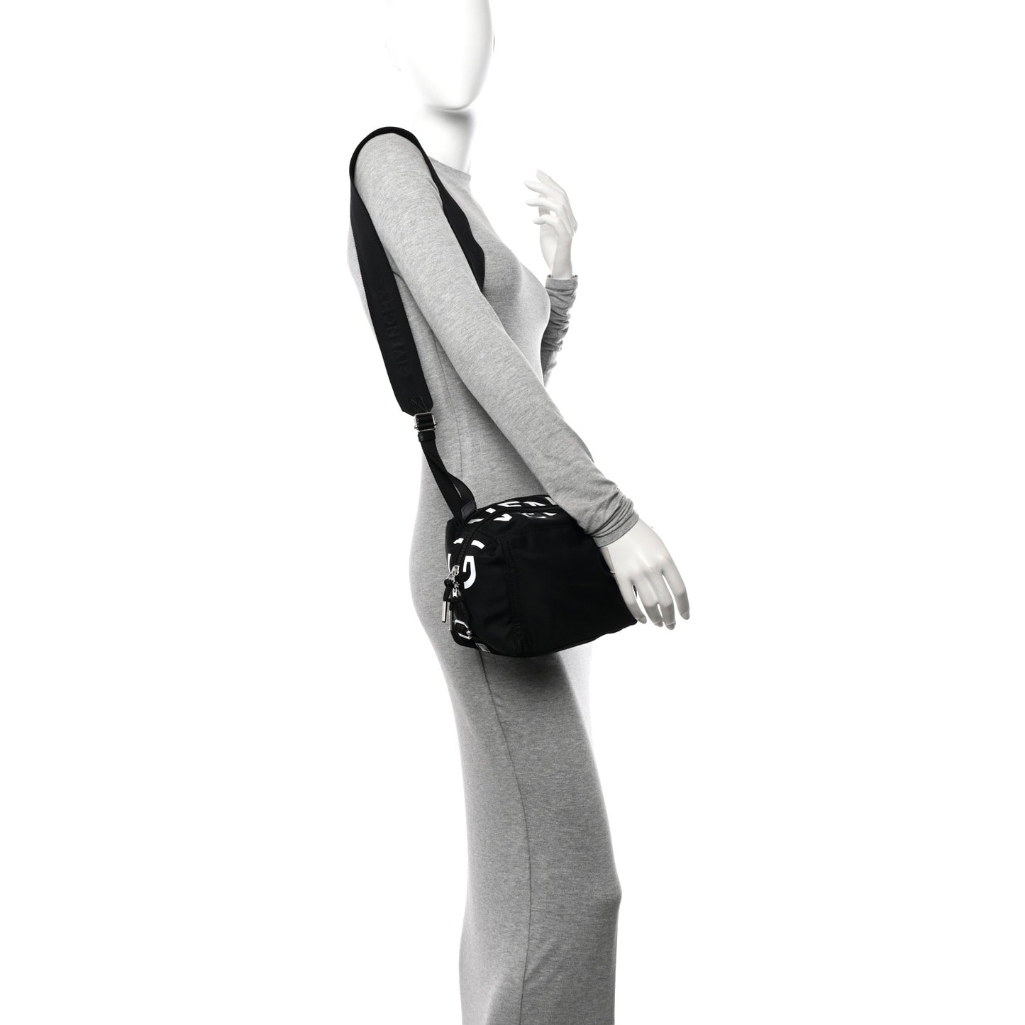 Nylon Small Pandora Mens Crossbody Black White