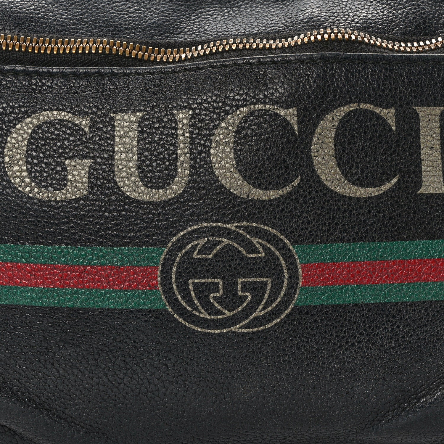 Gucci Grained Calfskin Logo Belt Bag Black 7 of 12