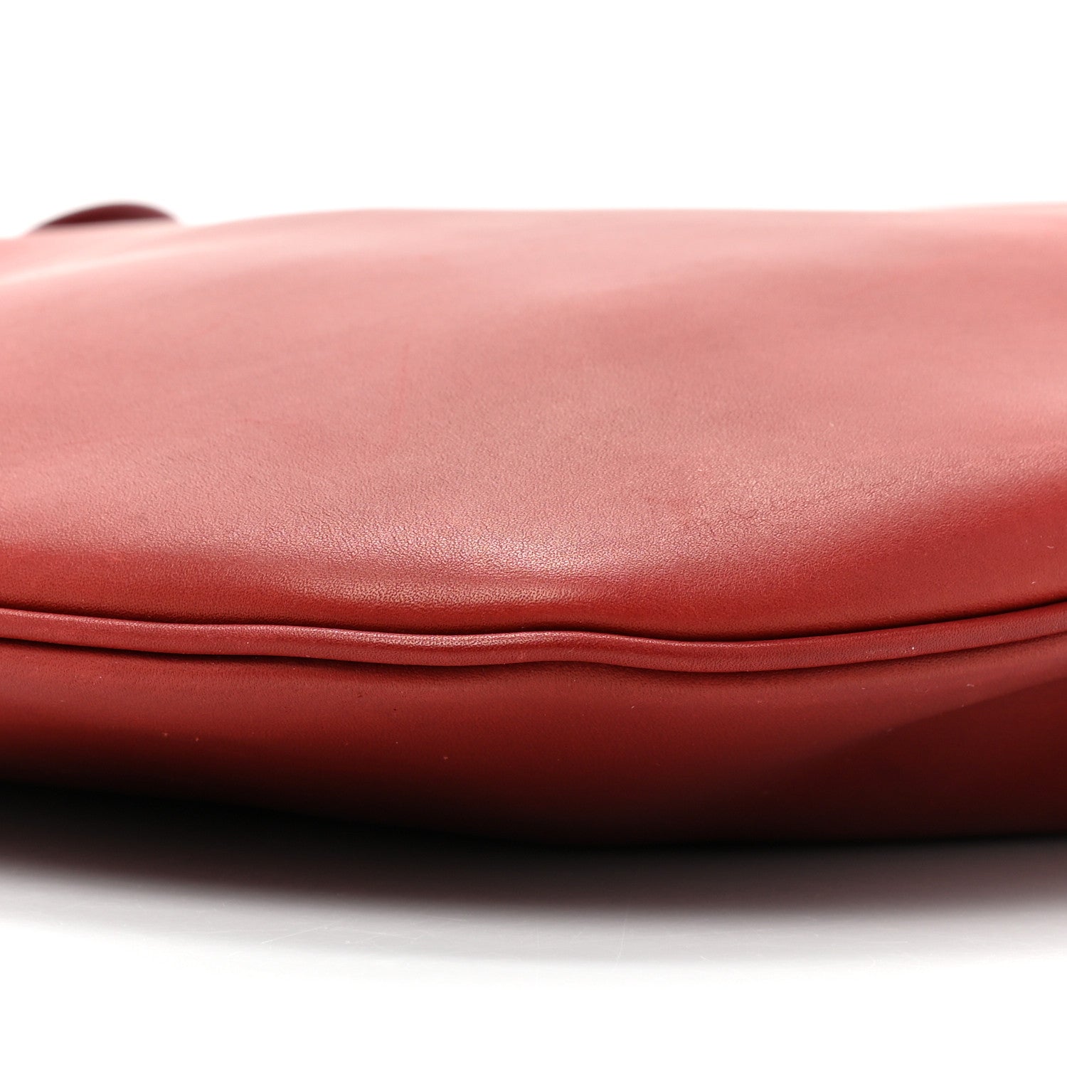 Saint Laurent Smooth Calfskin Paris VII Large Flat Hobo Red 11 of 15