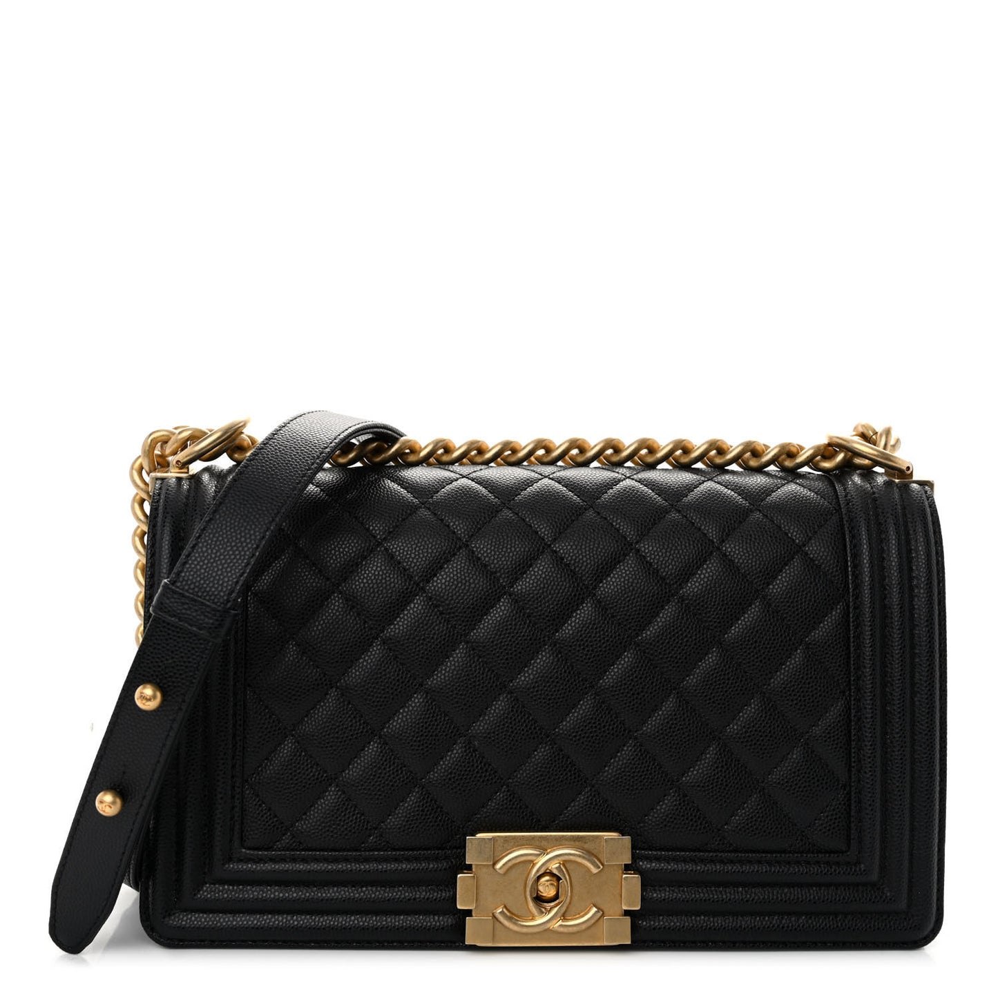 Caviar Quilted Medium Boy Flap Black