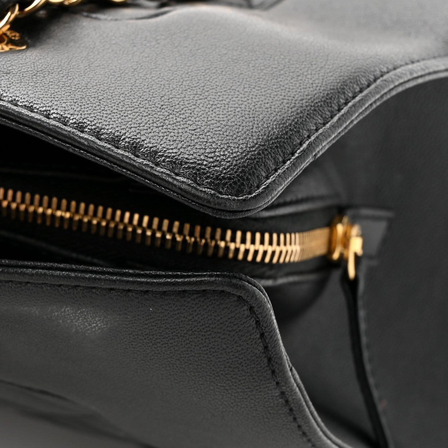 Sheepskin Quilted Mademoiselle Vintage Shopping Tote Black