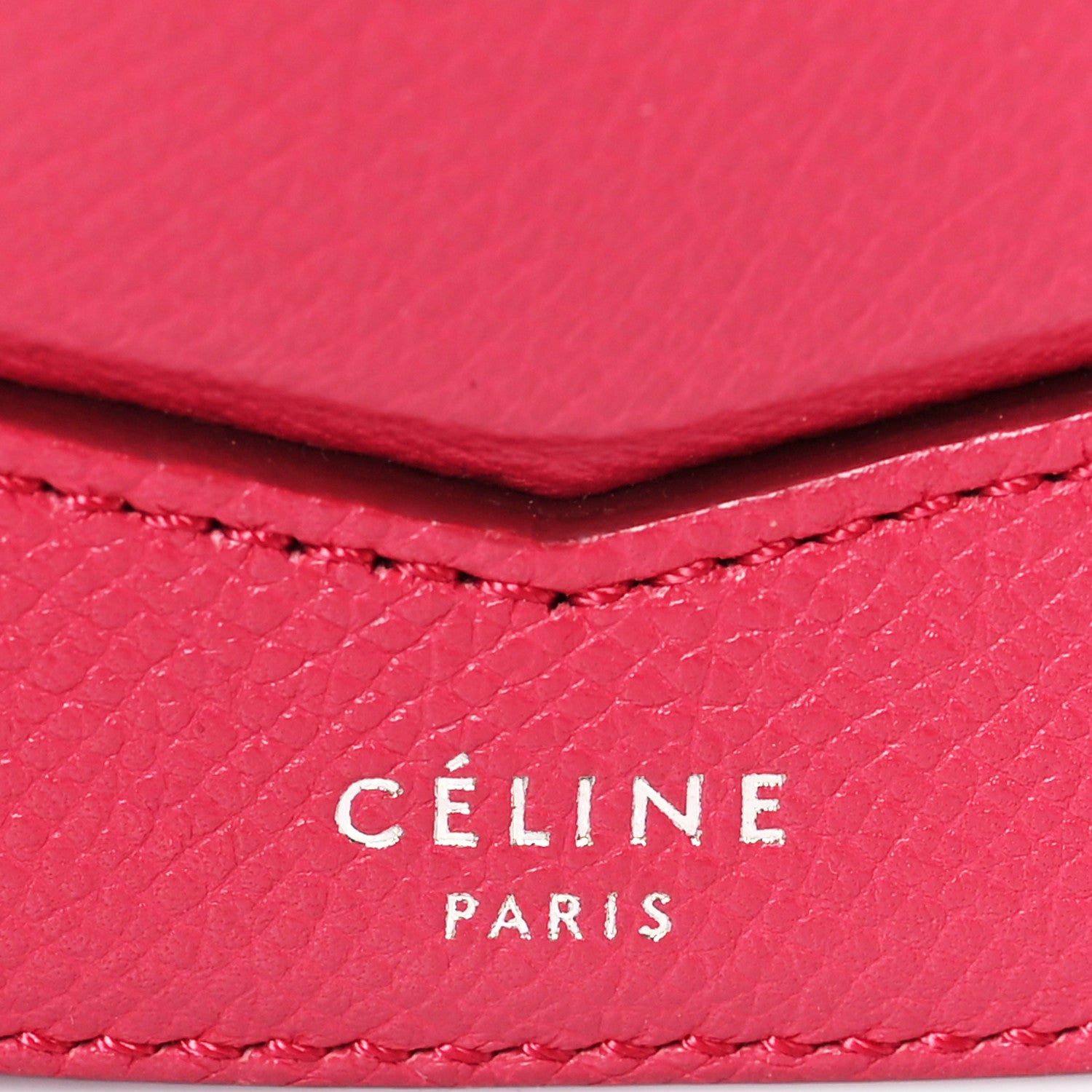 Celine Grained Calfskin Small Trotteur Dark Pink 6 of 10