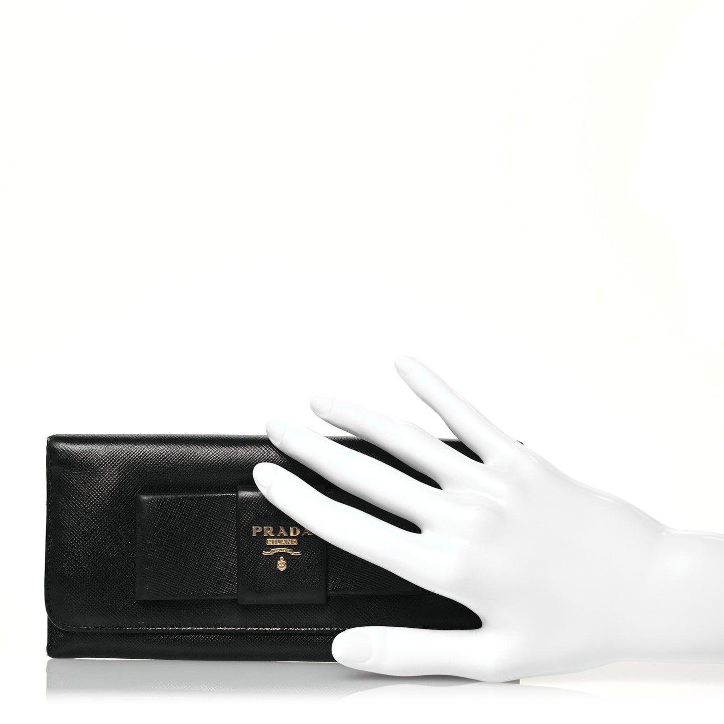 Saffiano Bow Continental Wallet Black