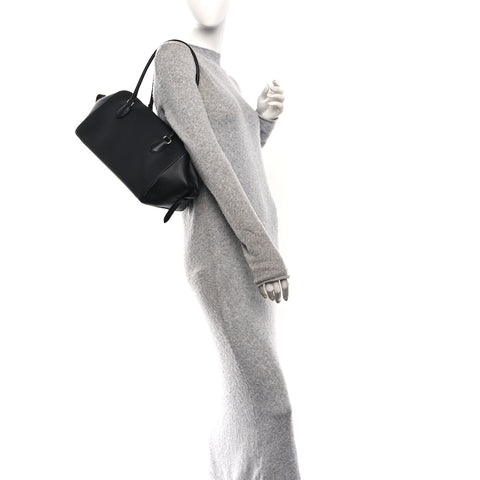 Grained Calfskin East West Bowling Bag Black