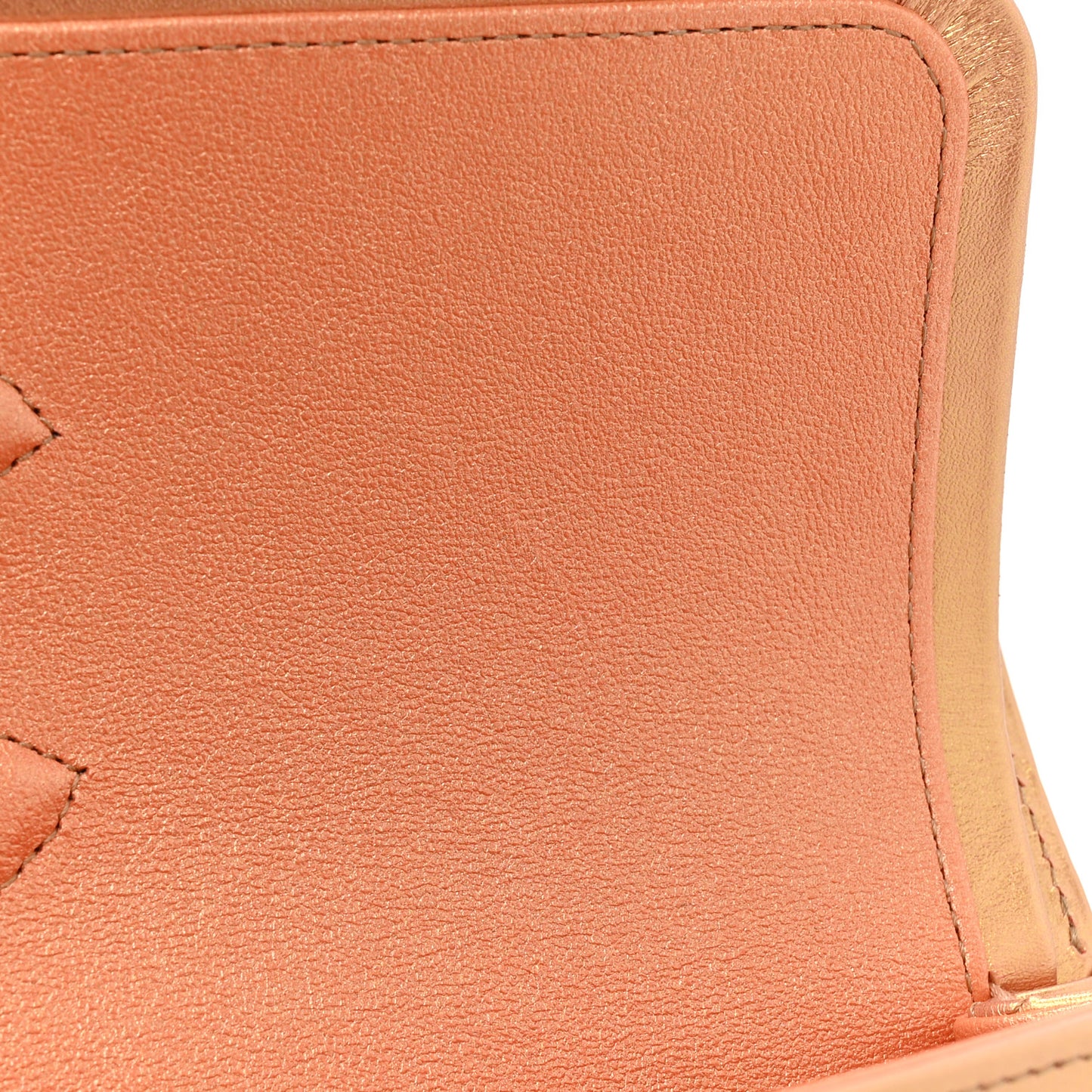 Metallic Lambskin Quilted Medium Double Flap Golden