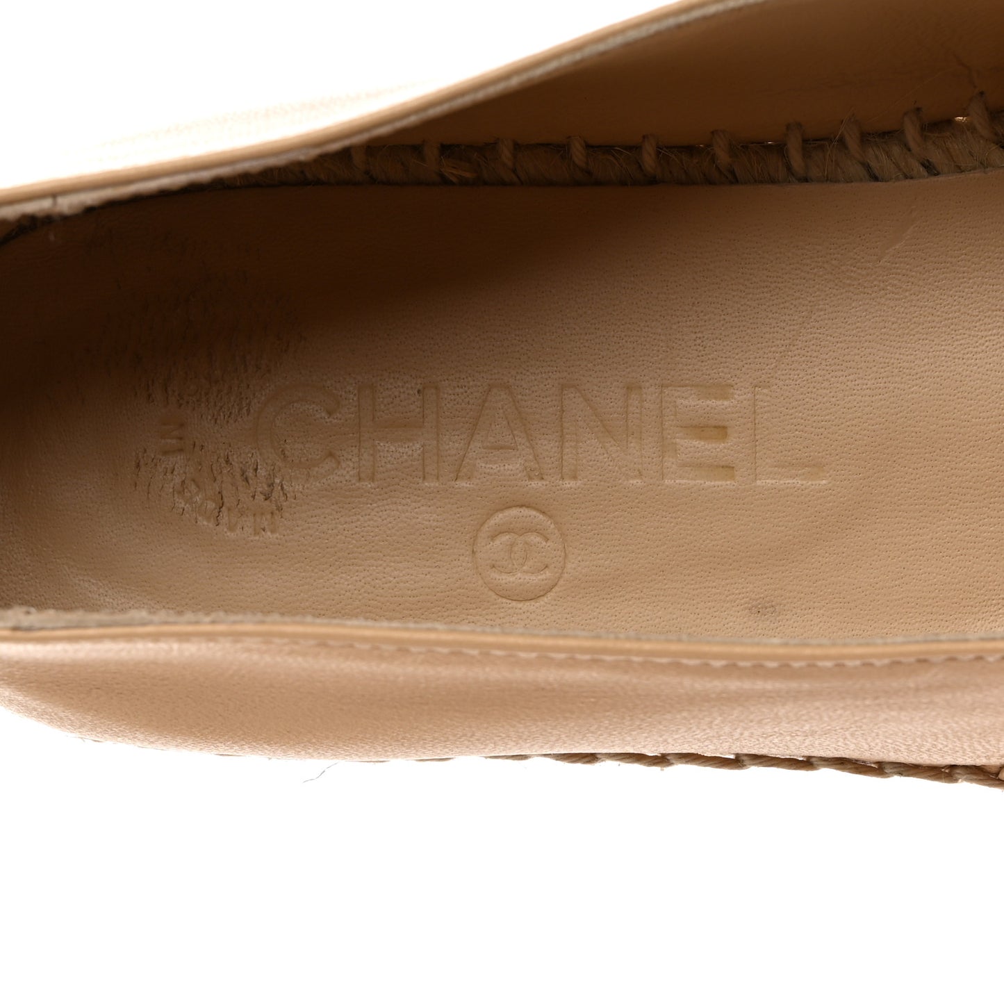 Lambskin CC Espadrilles 38 Beige Black