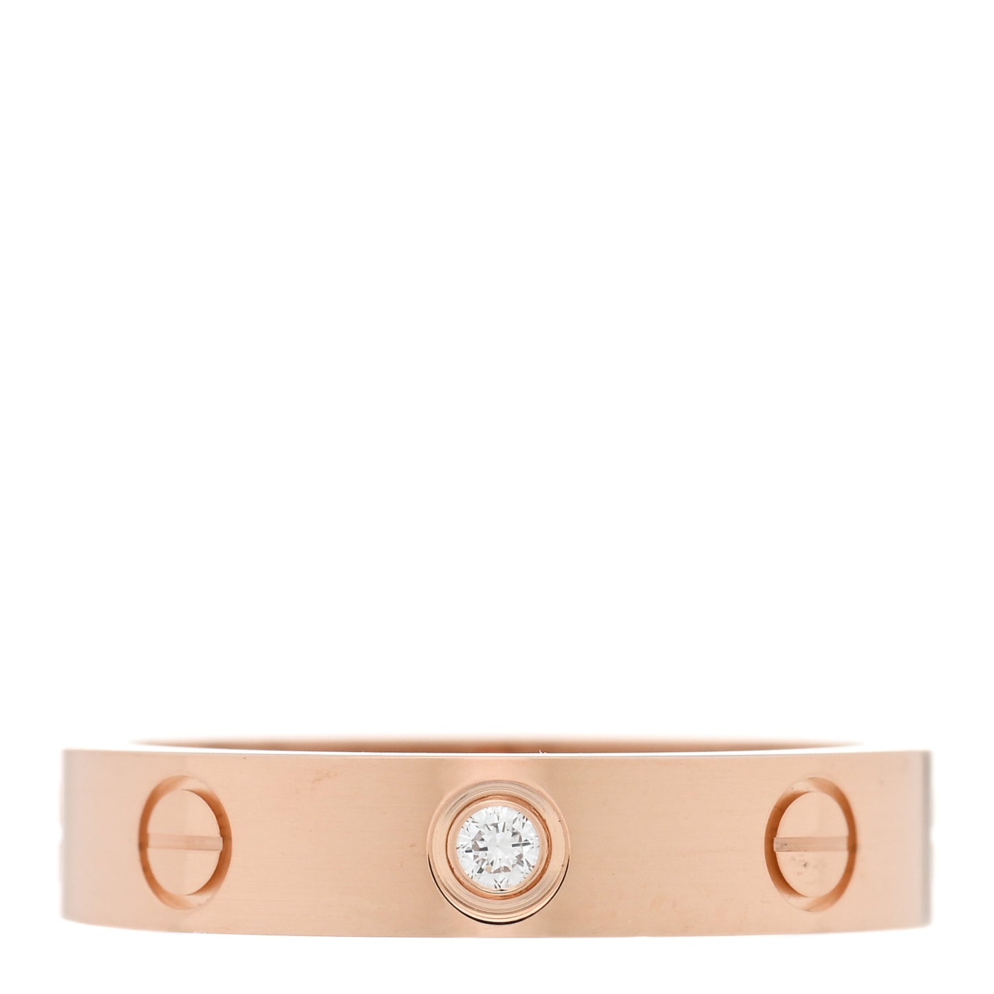 18K Pink Gold Diamond 4mm LOVE Wedding Band Ring 52 6