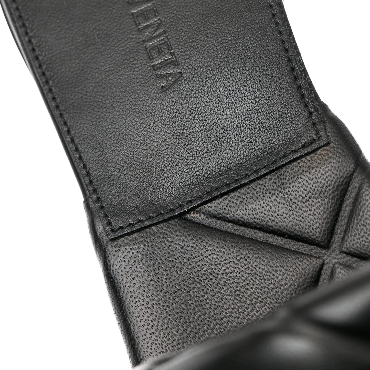 Nappa Quilted Rubber Lido Flat Sandals 38.5 Black