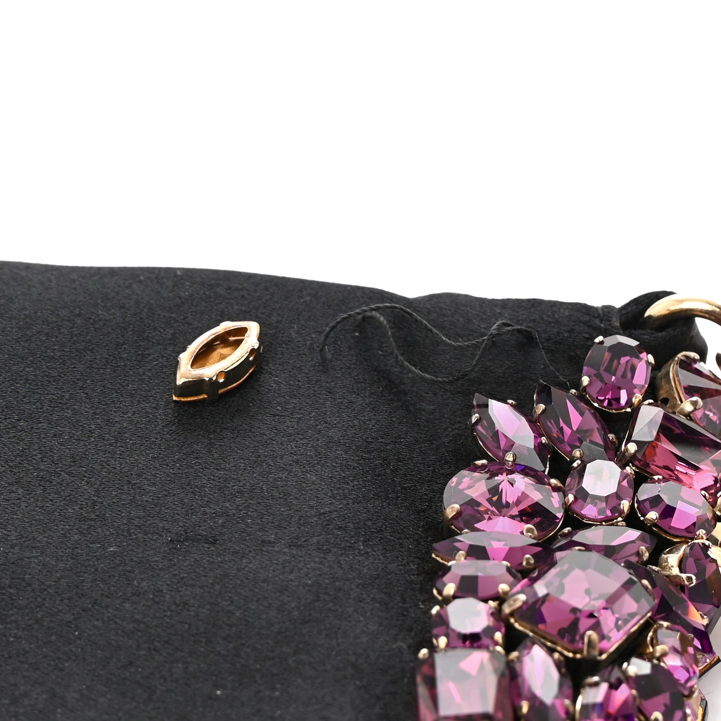 Satin Jeweled Clutch Purple