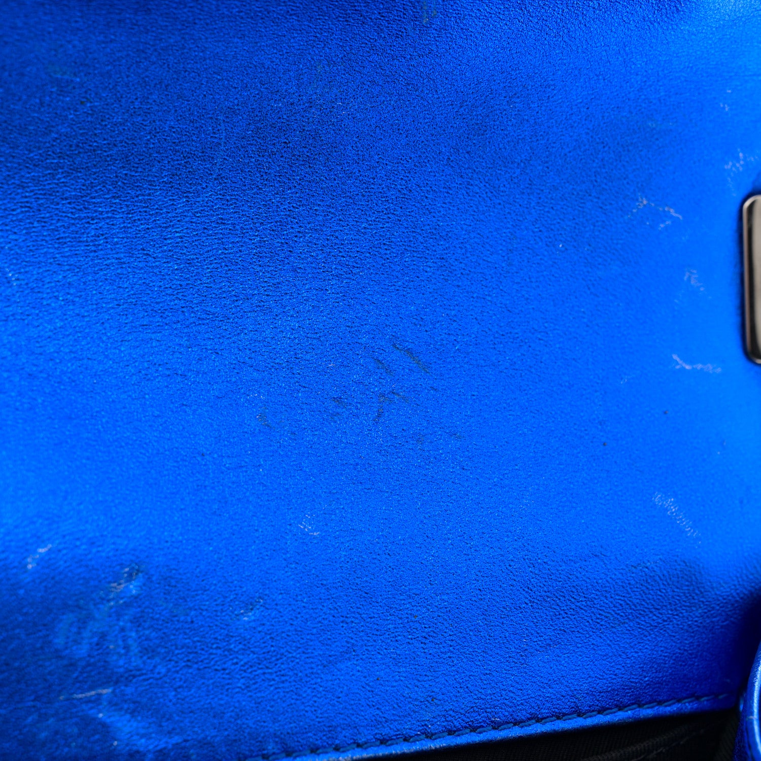 Chanel Metallic Patent Quilted Medium Boy Flap Blue 14 of 17