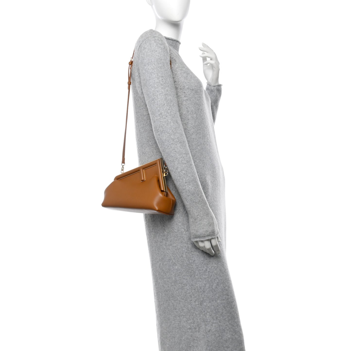 Shiny Nappa Small Fendi First Caramello