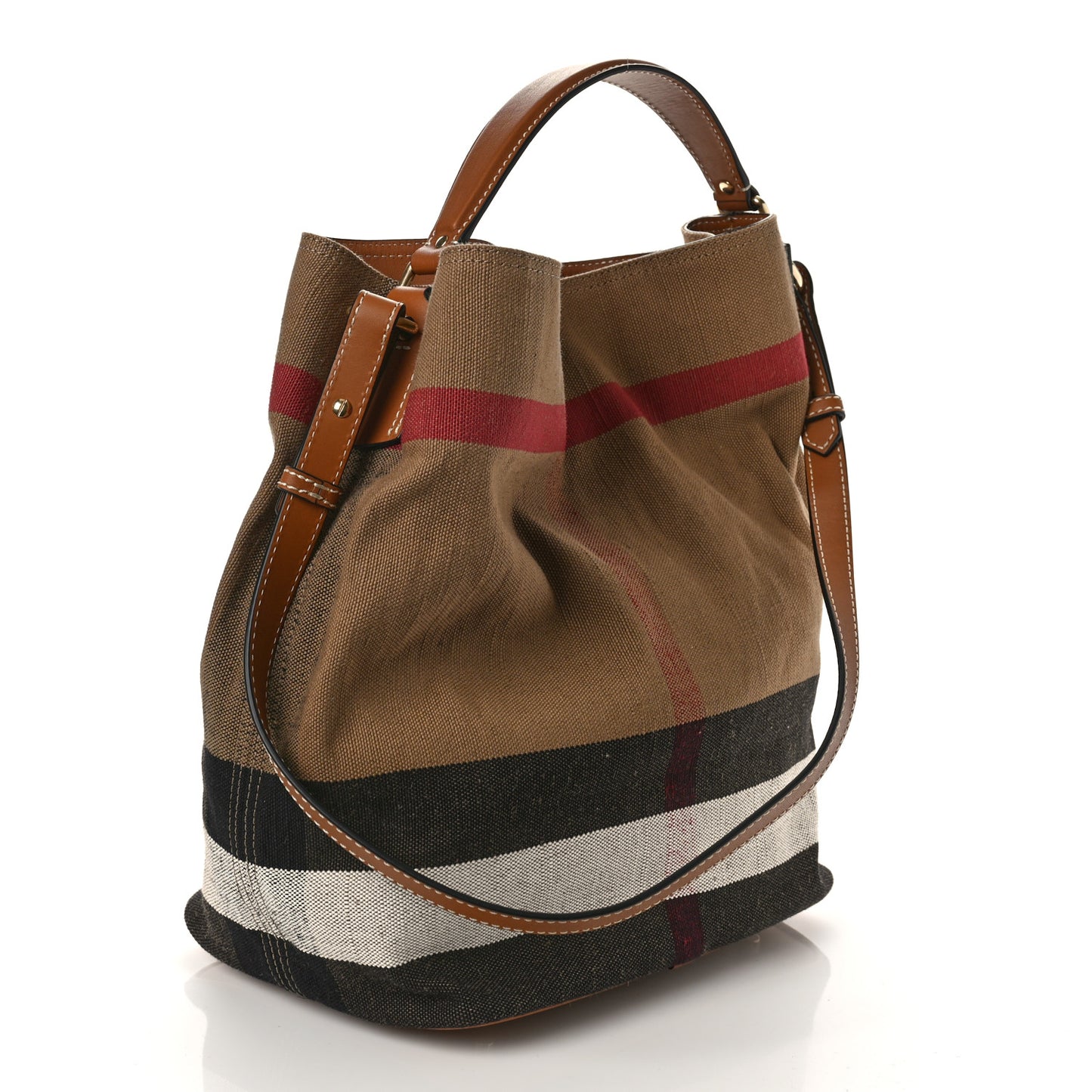 Canvas Mega Check Medium Ashby Hobo Saddle Brown
