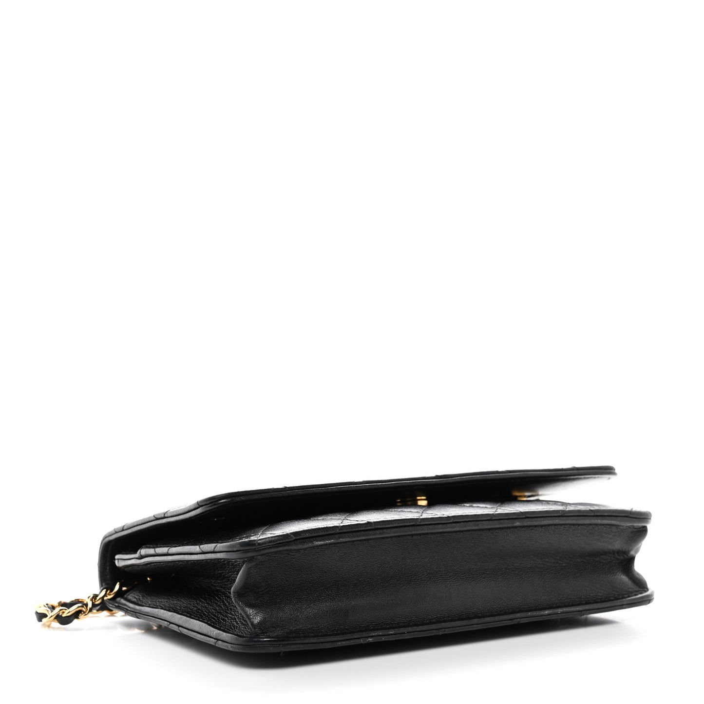 Lambskin Quilted Wallet On Chain WOC Black