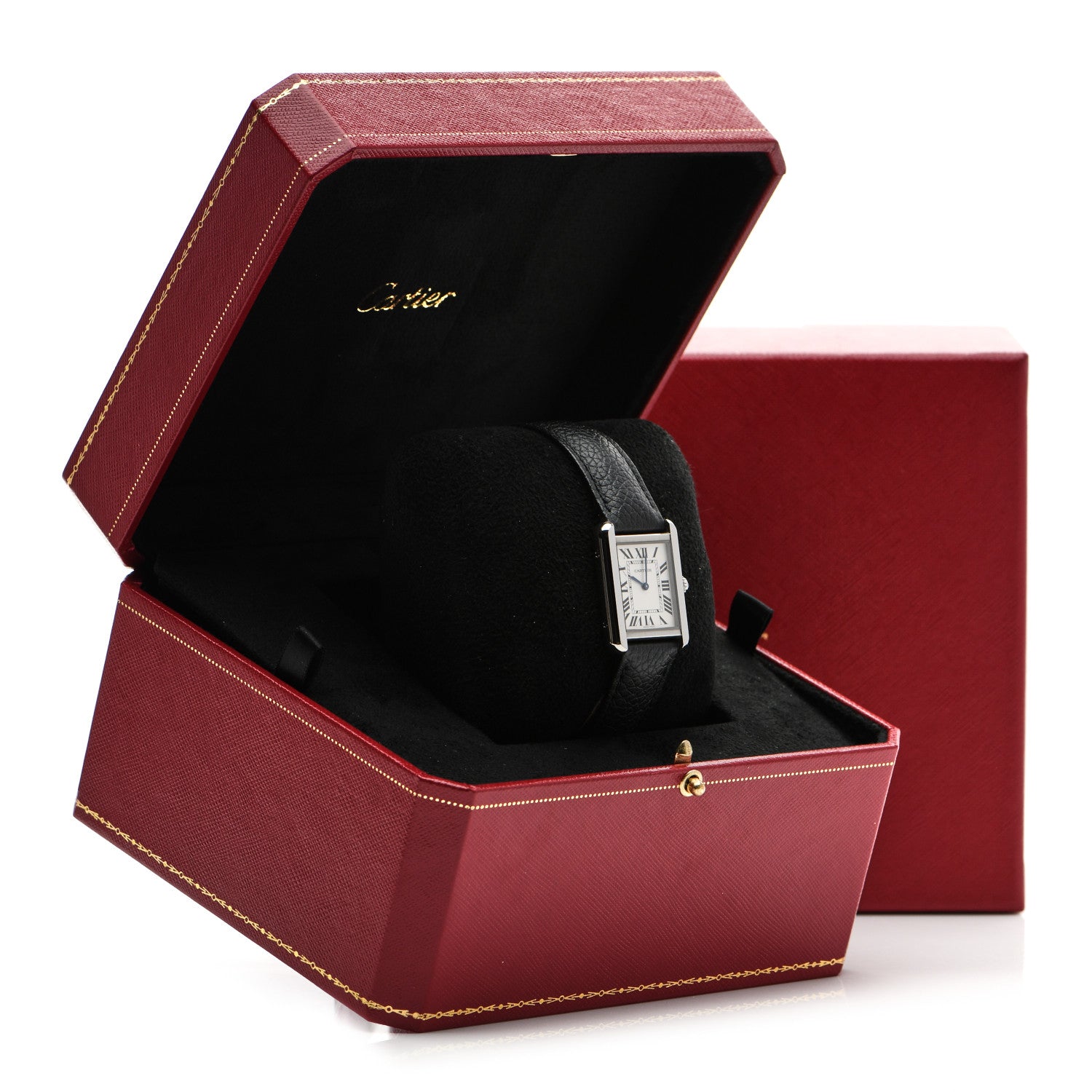 Cartier Stainless Steel Calfskin 24mm Tank Solo Quartz Watch 6 of 6