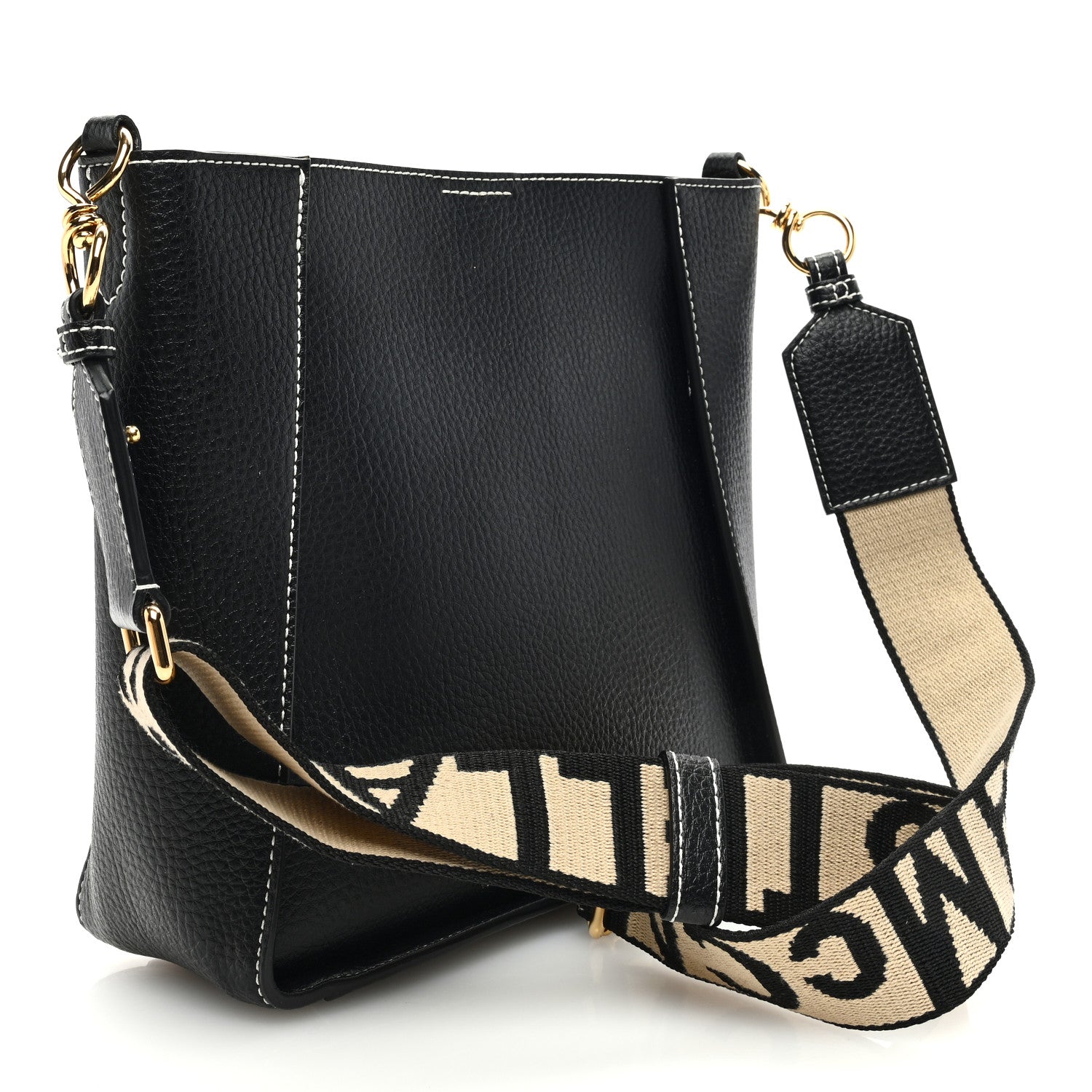 Stella McCartney Eco Alter Nappa Perforated Logo Mini Crossbody Black 3 of 9