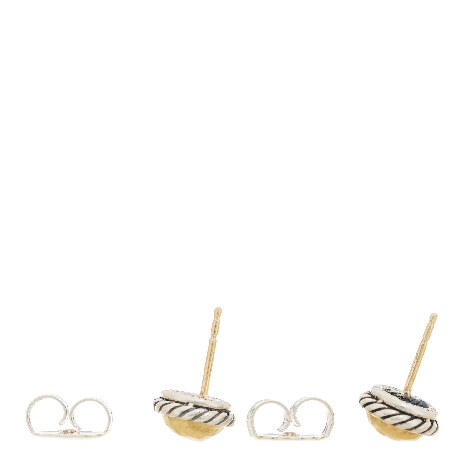 David Yurman Sterling Silver 18K Yellow Gold Petite Chatelaine Earrings 2 of 3