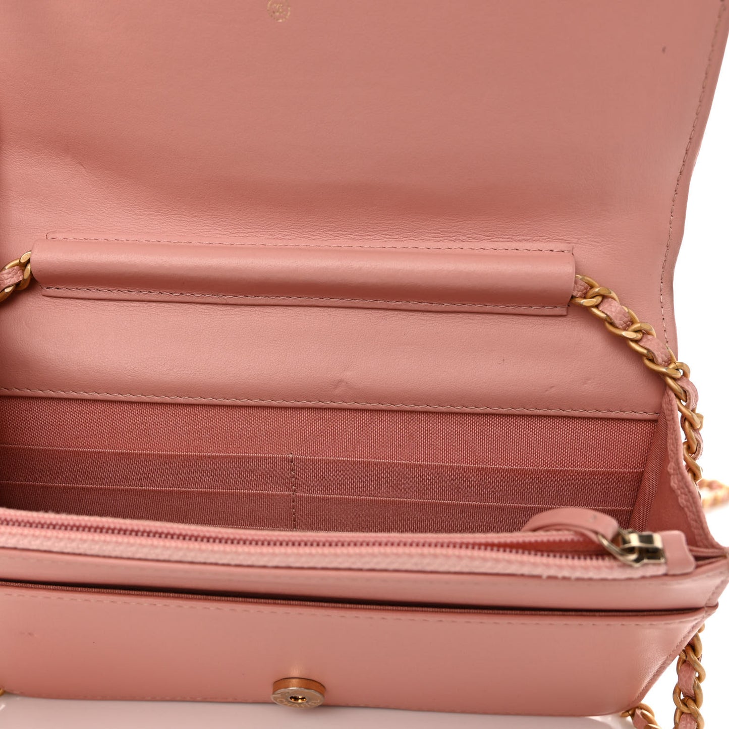 Caviar Quilted Boy Wallet On Chain WOC Pink
