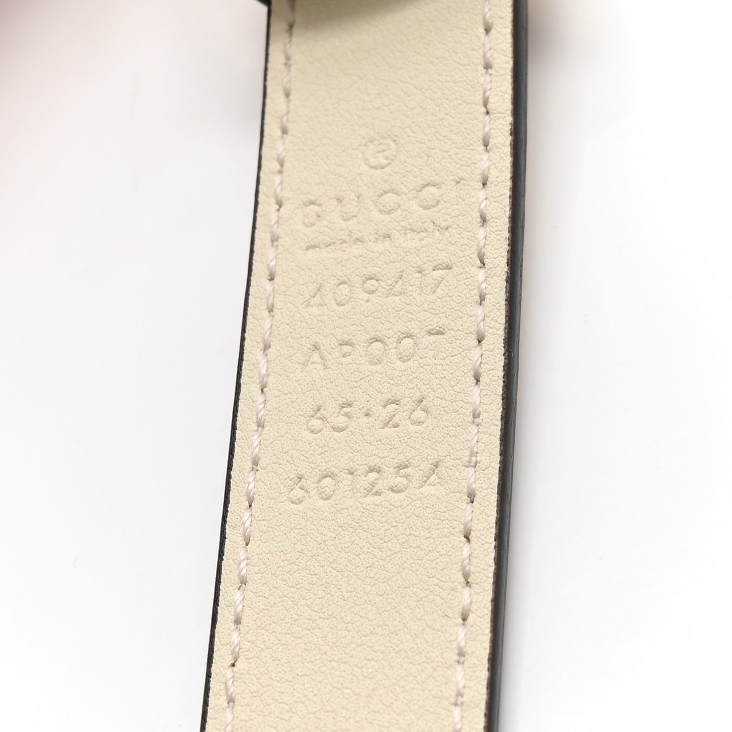 Calfskin Double G 20mm Belt 65 26 Mystic White