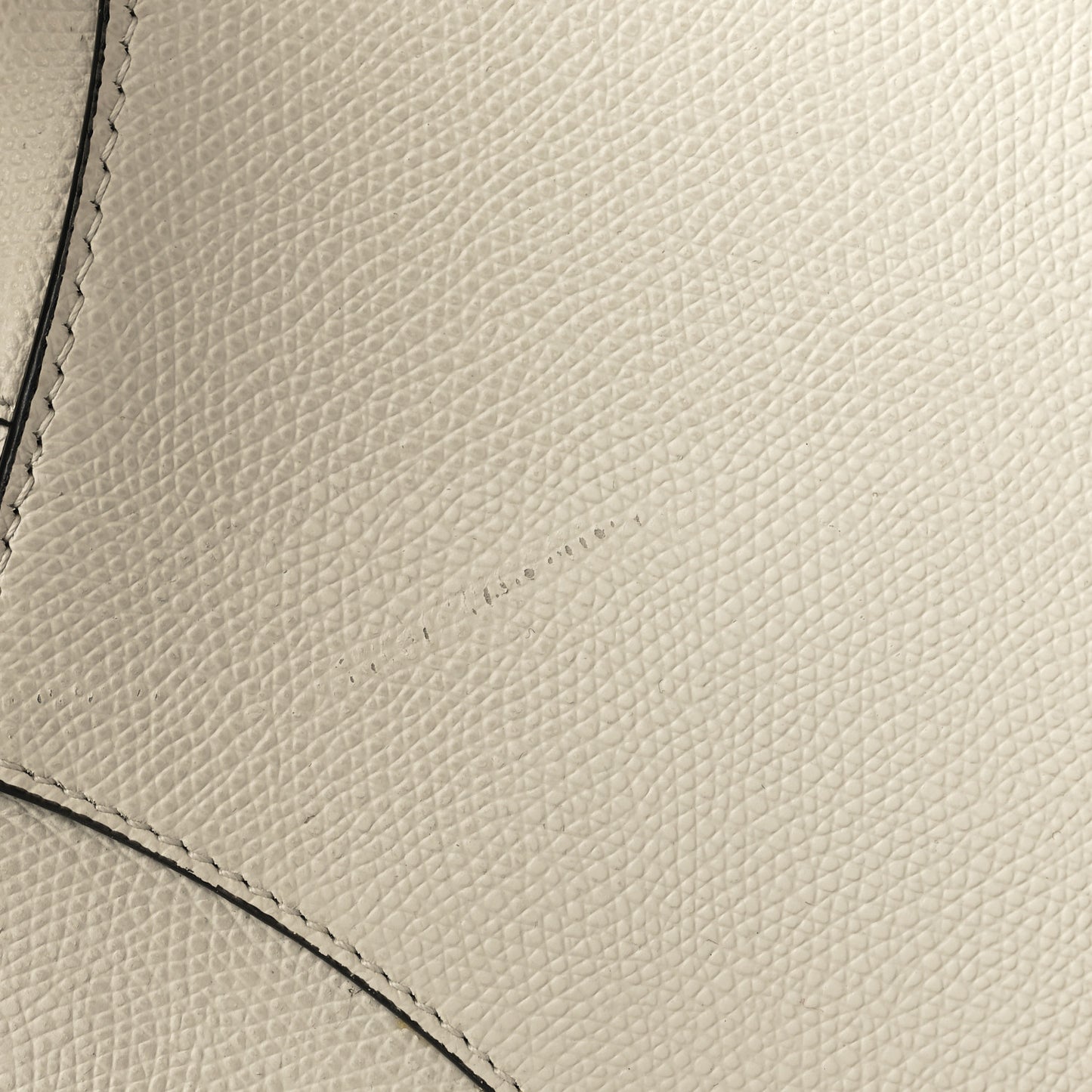 Grained Calfskin Saddle Bag White