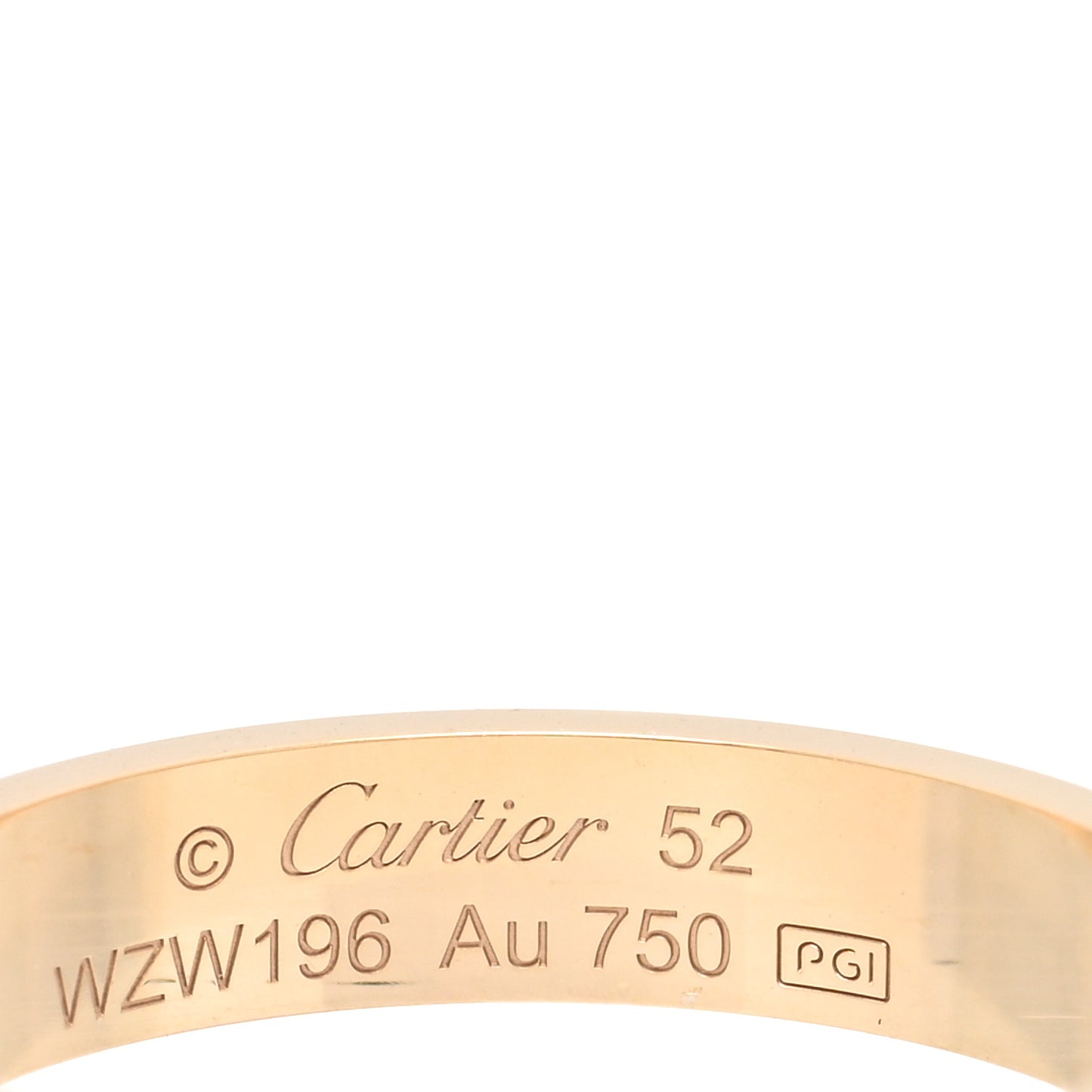 18K Yellow Gold 3.5mm LOVE Wedding Band Ring 52 6