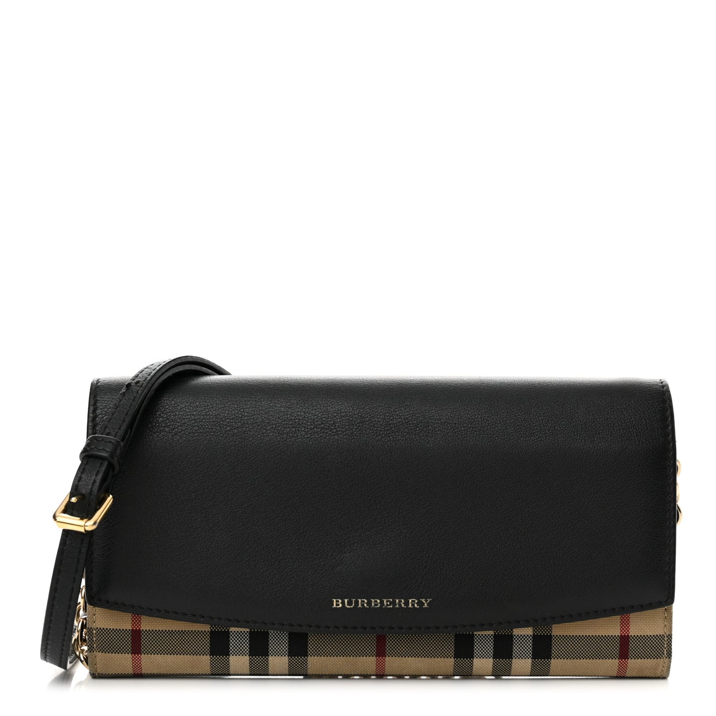 Calfskin House Check Henley Wallet On Chain Black