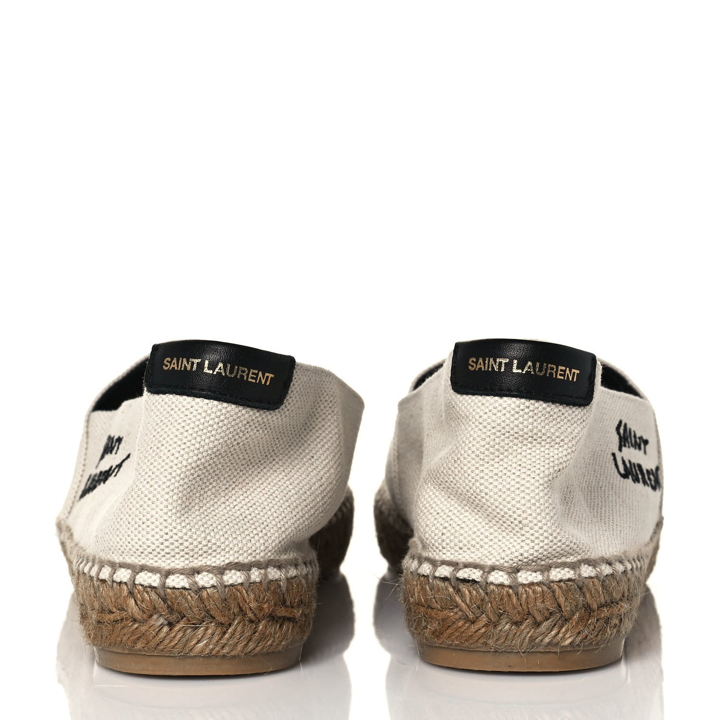 Canvas Nappa Elba Light Logo Embroidered Espadrilles 40 Ecru