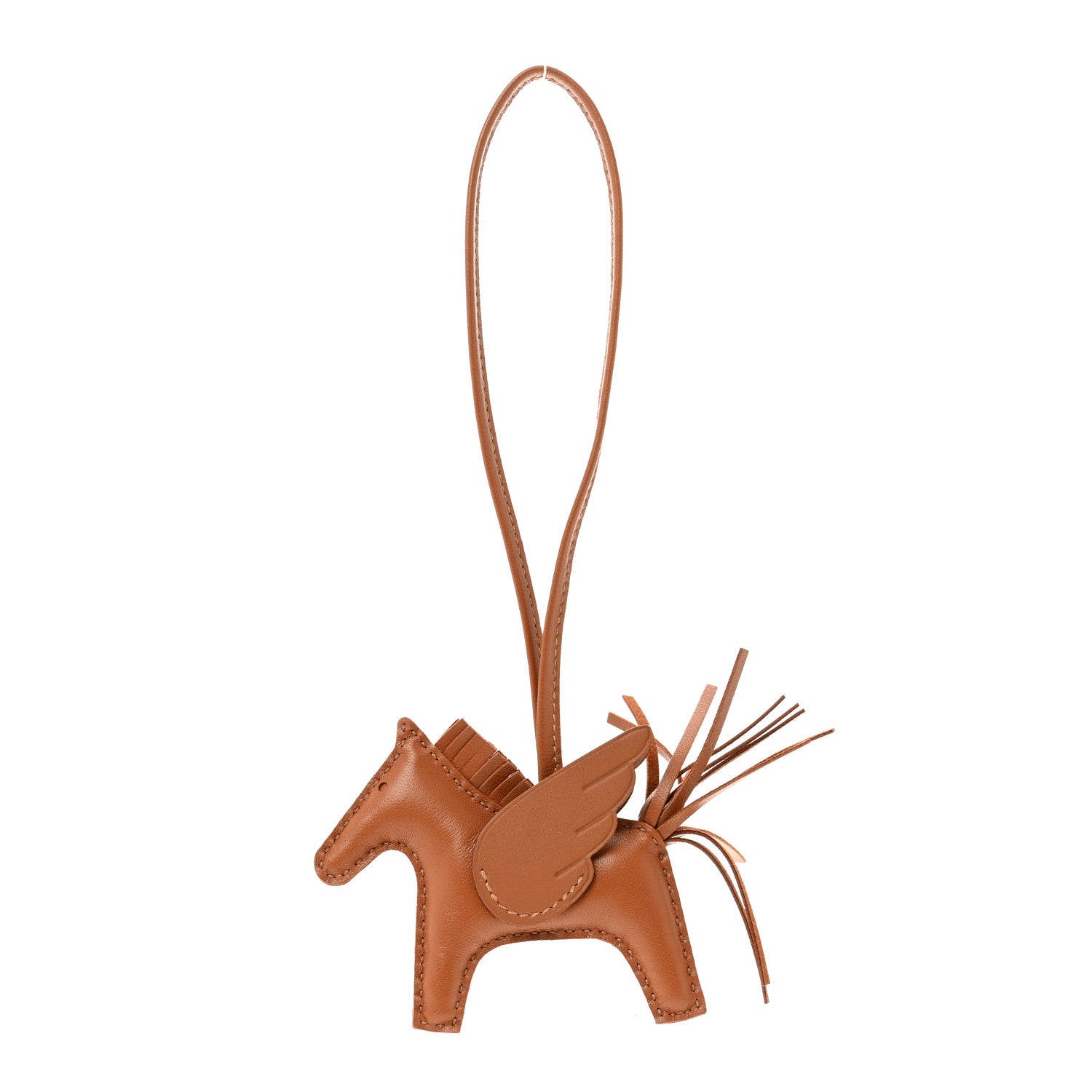 Hermes Milo Lambskin Swift Grigri Rodeo Pegase Horse Bag Charm PM