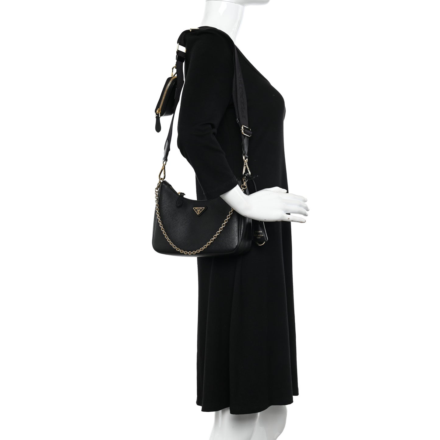 Saffiano Lux Re-Edition 2005 Shoulder Bag Black