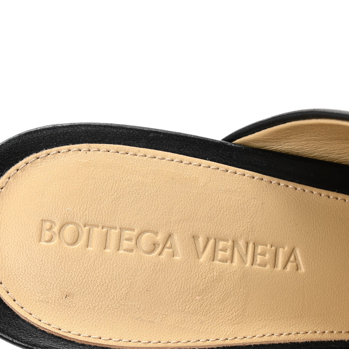Lambskin Stretch Canalazzo Sandals 37.5 Black