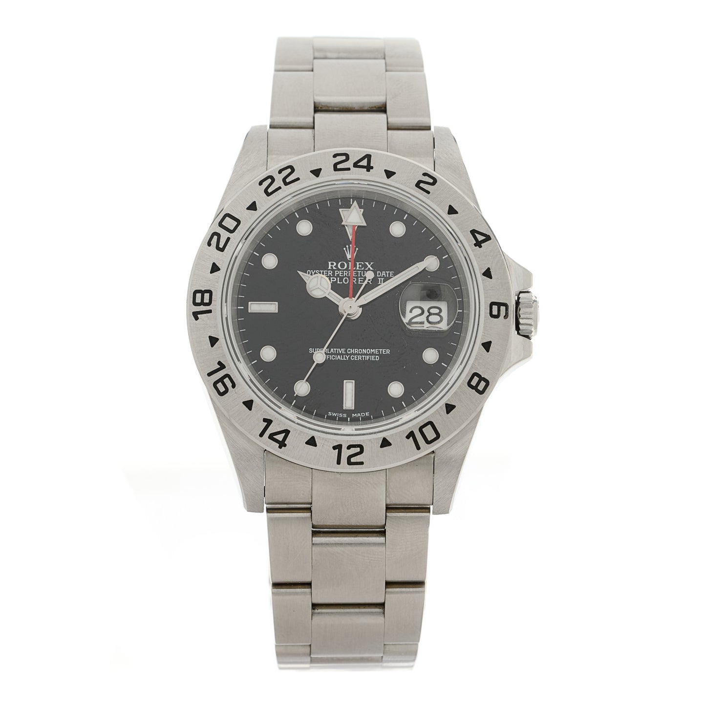 Stainless Steel 40mm Oyster Perpetual Date Explorer II Watch Black 16570