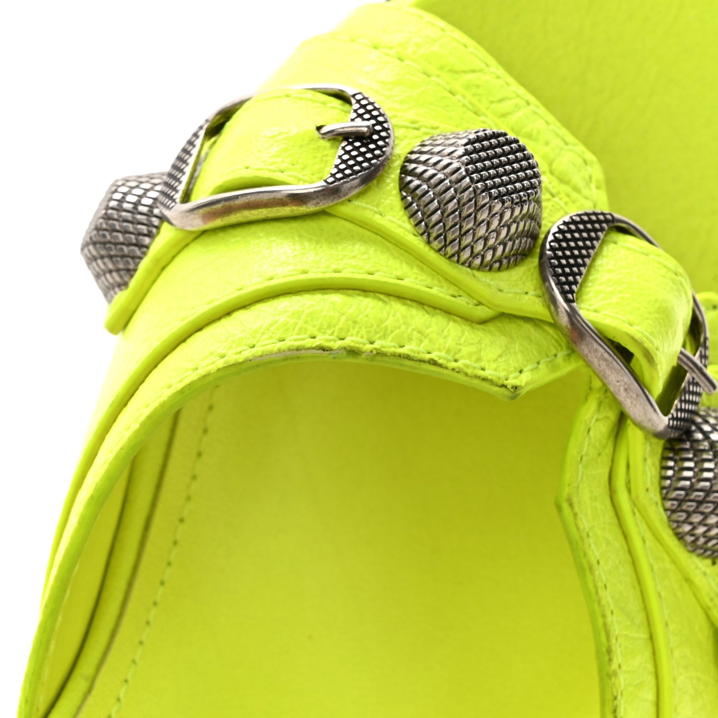 Agneau Arena Cagole 50mm Slide Sandals 36.5 Fluo Yellow