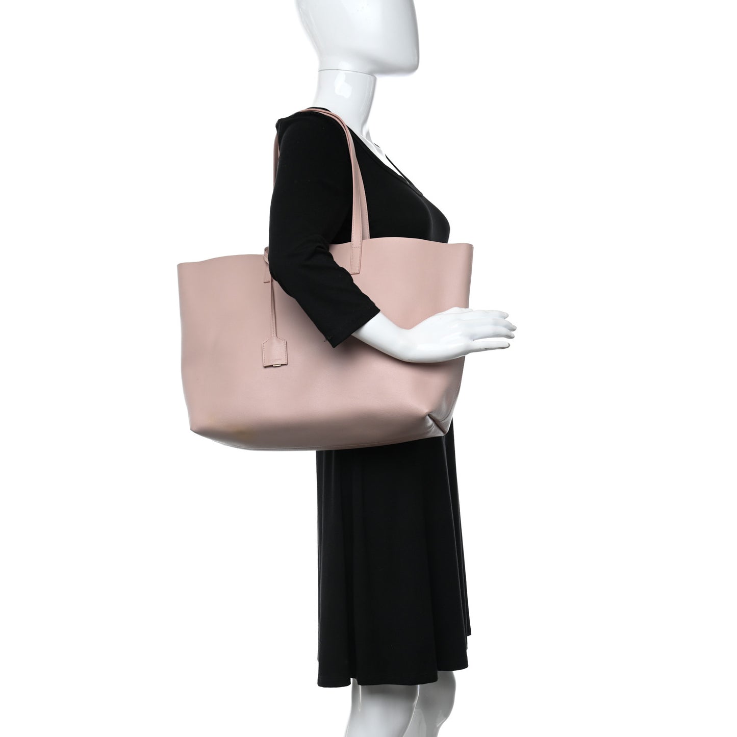 Calfskin Large Shopping Tote Pale Blush