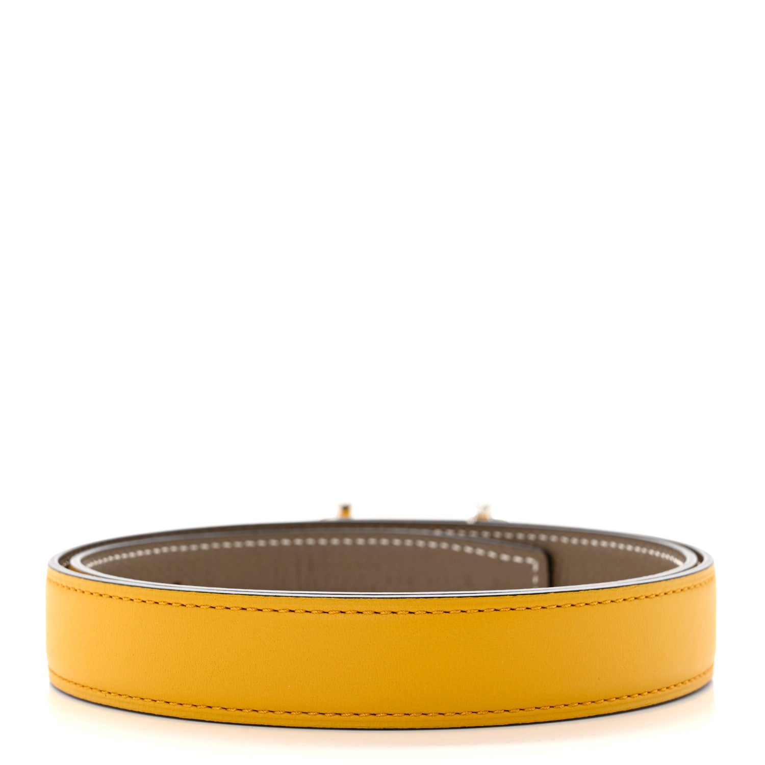 Hermes Swift Epsom 24mm Gamma Belt 75 Jaune Ambre Etoupe 4 of 5
