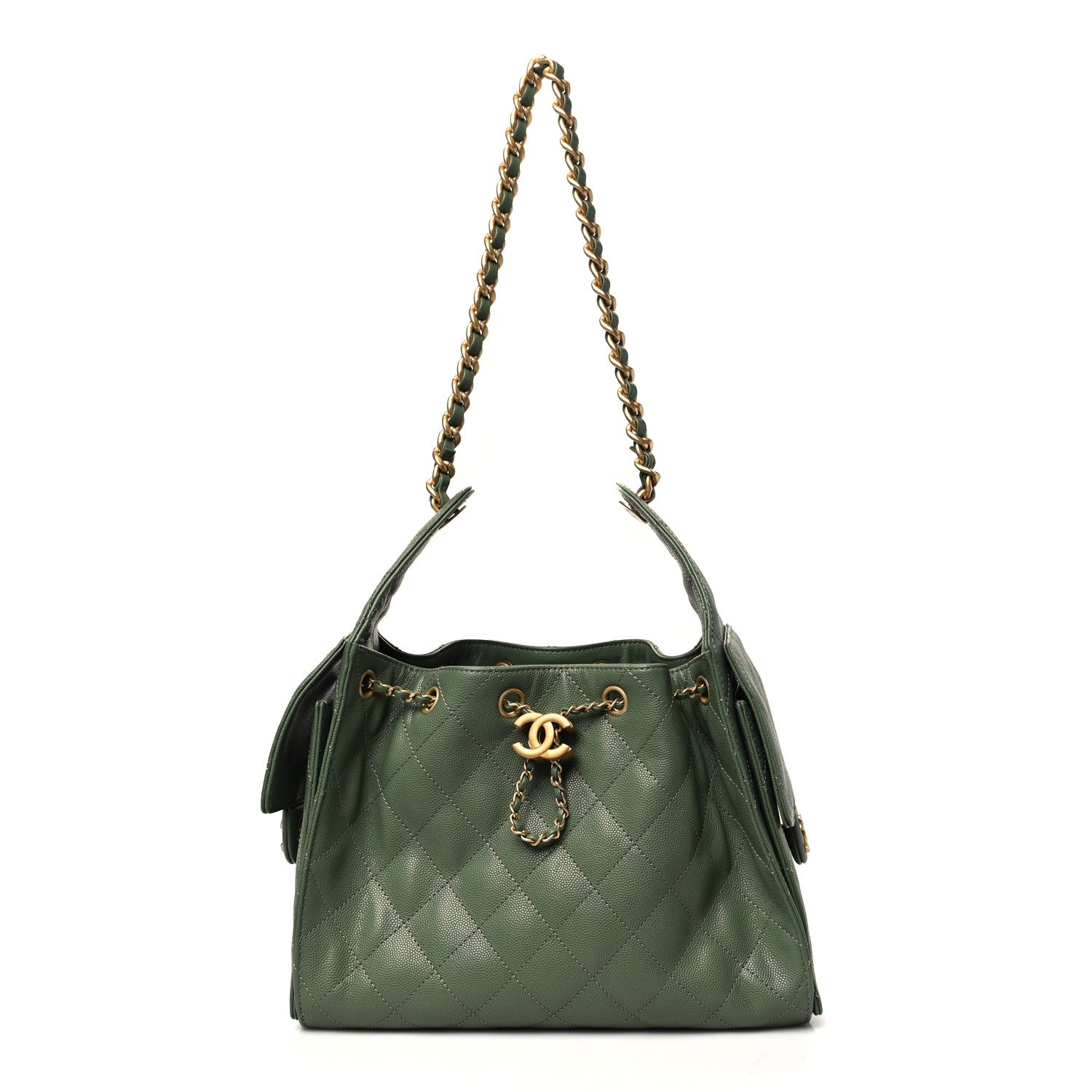 Chanel Caviar Quilted Small Chanel 25 Handbag Khaki 1705918 